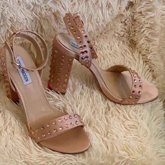 Steve Madden Maeryn Blush Bling Sandals - Picture 1 of 3